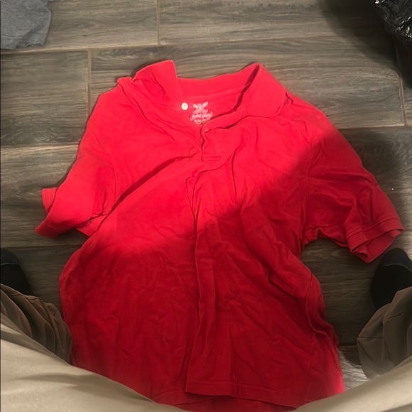 Faded Glory Red Short Sleeve Button Down Polo - Picture 1 of 1